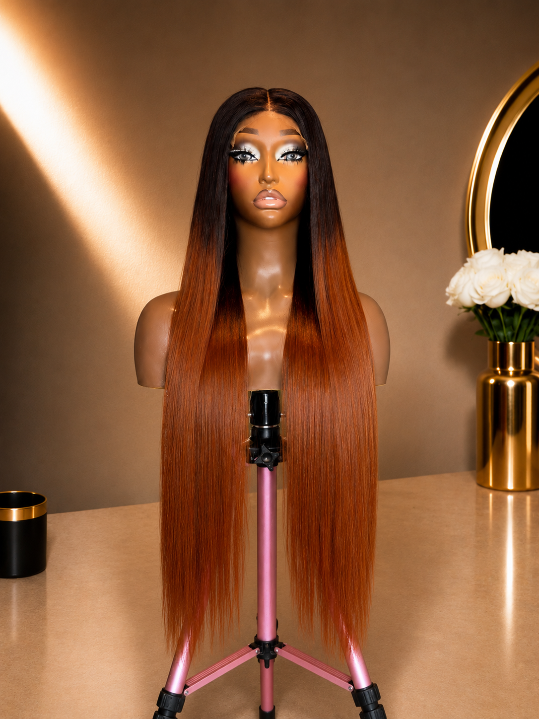 Ginger Ombre Straight Wig